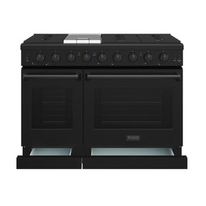 THOR Kitchen 48" Professional Gas Range in Black Matte, LRG4807UB