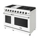 THOR Kitchen Professional 48" 6.75 cu. ft. Propane Gas Range, 6 Sealed Burners with Griddle in White Matte, LRG4807UWLP