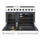 THOR Kitchen Professional 48" 6.75 cu. ft. Propane Gas Range, 6 Sealed Burners with Griddle in White Matte, LRG4807UWLP