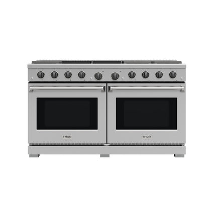 THOR Kitchen 60" 9.6 cu. ft. Professional Propane Gas Range with 8 Burners, LRG60ELP