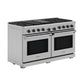 THOR Kitchen 60" 9.6 cu. ft. Professional Propane Gas Range with 8 Burners, LRG60ELP