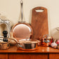 Mauviel 1830 M'Heritage M'150 S Copper Chef Pan With Curved Lid, Cast Stainless Steel Handle