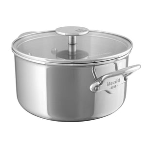 Mauviel 1830 M'COOK 5-Ply Stewpan With Glass Lid, Cast Stainless Steel Handles, 1.8-Qt