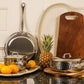 Mauviel 1830 M'ELITE Hammered 5-Ply Saute Pan With Curved Lid, Cast Stainless Steel Handle, 3.2-Qt