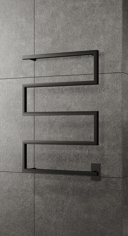 Metis Wall Mounted Electric Towel Warmer in Black