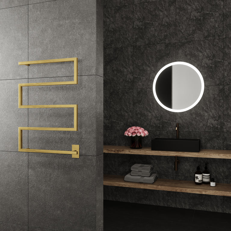 Metis Wall Mounted Electric Towel Warmer in Gold