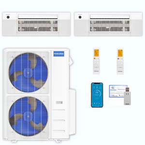 MRCOOL DIY 5th Gen 2-Zone 36,000 BTU Ceiling Cassette Ductless Mini Split Air Conditioner & Heat Pump (18K+18K), DIY2-BC-48HP