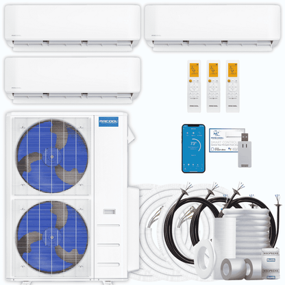 MRCOOL DIY 5th Gen 3-Zone 39,000 BTU Ductless Mini Split Air Conditioner & Heat Pump with Pre-Charged Line Sets (9K+12K+18K), DIYM348HP