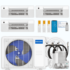 MRCOOL DIY 5th Gen 3-Zone 36,000 BTU Ceiling Cassette Ductless Mini Split Air Conditioner & Heat Pump with Pre-Charged Line Sets (6K+12K+18K), DIYM336HP