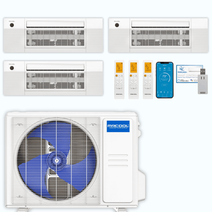 MRCOOL DIY 5th Gen 3-Zone 24,000 BTU Ceiling Cassette Ductless Mini Split Air Conditioner & Heat Pump (6K+6K+12K), DIY3-BC-36HP