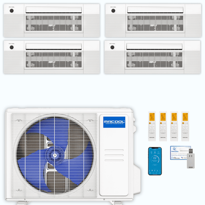 MRCOOL DIY 5th Gen 4-Zone 42,000 BTU Ceiling Cassette Ductless Mini Split Air Conditioner & Heat Pump (6K+12K+12K+12K), DIY4-BC-36HP