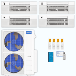 MRCOOL DIY 5th Gen 4-Zone 48,000 BTU Ceiling Cassette Ductless Mini Split Air Conditioner & Heat Pump (6K+12K+12K+18K), DIY4-BC-48HP