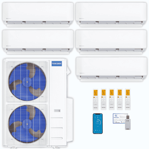 MRCOOL DIY 5th Gen 5-Zone 42,000 BTU Ductless Mini Split Air Conditioner & Heat Pump (6K+6K+6K+12K+12K), DIY5-B-55HP