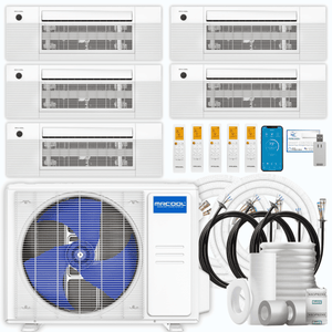 MRCOOL DIY 5th Gen 5-Zone 36,000 BTU Ceiling Cassette Ductless Mini Split Air Conditioner & Heat Pump with Pre-Charged Line Sets (6K+6K+6K+9K+9K), DIYM536HP