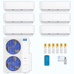 MRCOOL DIY 5th Gen 6-Zone 60,000 BTU Ductless Mini Split Air Conditioner & Heat Pump (6K+6K+6K+6K+12K+24K), DIY6-B-55HP