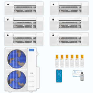 MRCOOL DIY 5th Gen 6-Zone 54,000 BTU Ceiling Cassette Ductless Mini Split Air Conditioner & Heat Pump (6K+6K+6K+6K+12K+18K), DIY6-BC-48HP