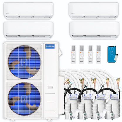 MRCOOL DIY Mini Split - 54,000 BTU 4 Zone Ductless Air Conditioner and Heat Pump with 35 ft. Install Kit, DIYM448HPW07C140