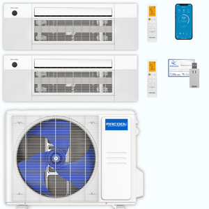 MRCOOL DIY 5th Gen 2-Zone 27,000 BTU Ceiling Cassette Ductless Mini Split Air Conditioner & Heat Pump (9K+18K), DIY2-BC-36HP