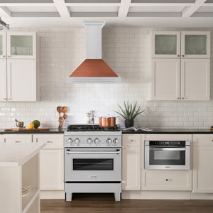 ZLINE 30" 400 CFM Convertible Fingerprint Resistant DuraSnow Stainless Steel Range Hood with Copper Shell and Stainless Steel Handle, KB4SNX-C-30