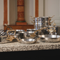 Mauviel 1830 M'COOK B 5-Ply Splayed Saute Pan With Lid, Brass Handle, 2-Qt