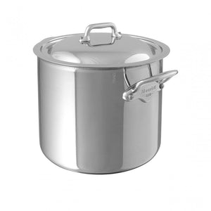 Mauviel 1830 M'COOK 5-Ply Stockpot With Lid, Cast Stainless Steel Handles, 9.7-Qt