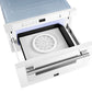 FORNO Espresso Capoliveri 24" 1.2 cu. ft. Built-In Microwave Drawer in White with Silver Handles, FMWDR3000-24WHT