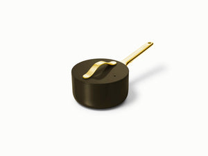 Caraway Mini Sauce Pan in Black with Gold Handle
