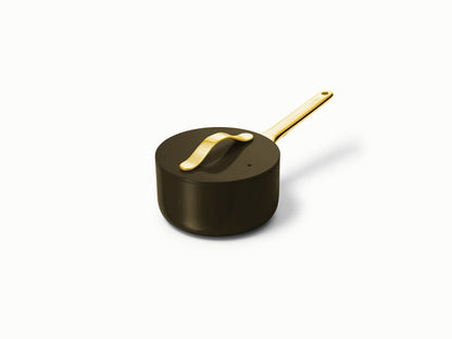 Caraway Mini Sauce Pan in Black with Gold Handle