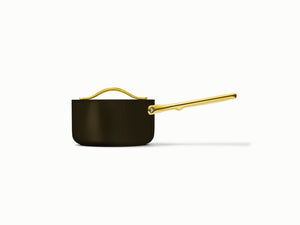 Caraway Mini Sauce Pan in Black with Gold Handle