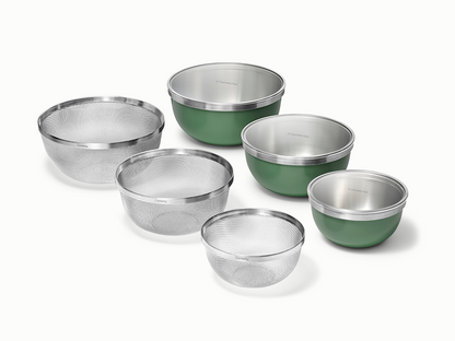Caraway Mixing Bowl & Strainer Set