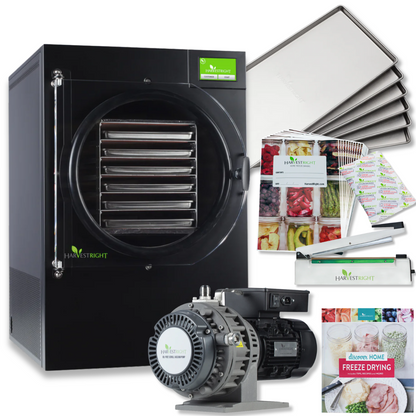 Harvest Right Large Home Pro Freeze Dryer with Oil Free Vacuum Pump, 6 Trays and Mylar Starter Kit in Black