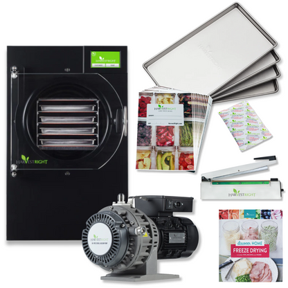 Harvest Right Small Home Pro Freeze Dryer with Oil Free Vacuum Pump, 4 Trays and Mylar Starter Kit in Black