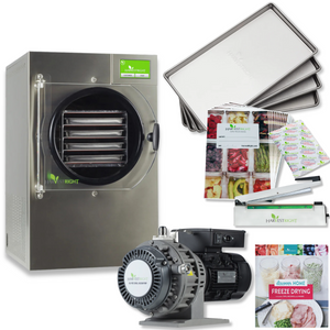 Harvest Right Small Home Pro Freeze Dryer with Oil Free Vacuum Pump, 4 Trays and Mylar Starter Kit in Stainless Steel