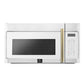 FORNO Fornace 30" 1.5 cu. ft. 300 CFM Over The Range Microwave in White with Antique Brass Accents, FOTR3038-30WHT