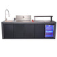 FORNO Rimini Outdoor Kitchen - 30" BBQ 62,600 BTU, 3 Burners with Sear & Rotisserie, 2.4 cu.ft. Beverage Center, Stainless Steel Sink, Black Cabinets & Gray Sintered Stone Countertops