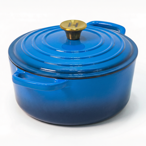 Induction Hardware Alpha Enamel Collection 10” Cast Iron Dutch Oven - Tahoe Blue