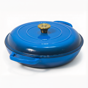 Induction Hardware Alpha Enamel Collection 12” Cast Iron Braiser - Tahoe Blue