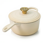 Induction Hardware Alpha Enamel Collection 8” Cast Iron Saucepan- Stratus White