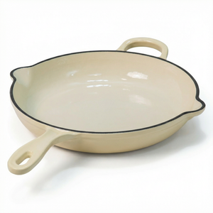Induction Hardware Alpha Enamel Collection 10” Cast Iron Skillet - Stratus White