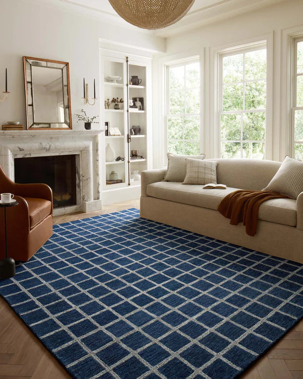 Loloi Rugs Chris x Loves Julia Collection Rug in Navy and Silver - 8'6" x 11'6"