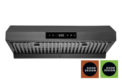 Hauslane | Chef Ducted Black Stainless Steel Undercabinet Range Hood, UC-PS18BSS