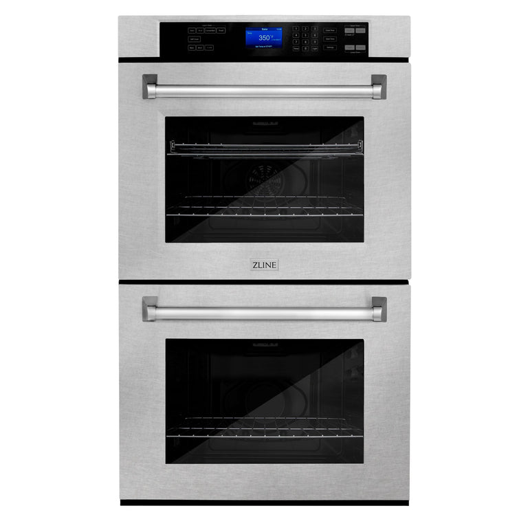 ZLINE Package - 30" Double Wall Oven, 36" Rangetop, Microwave In DuraSnow® Stainless Steel