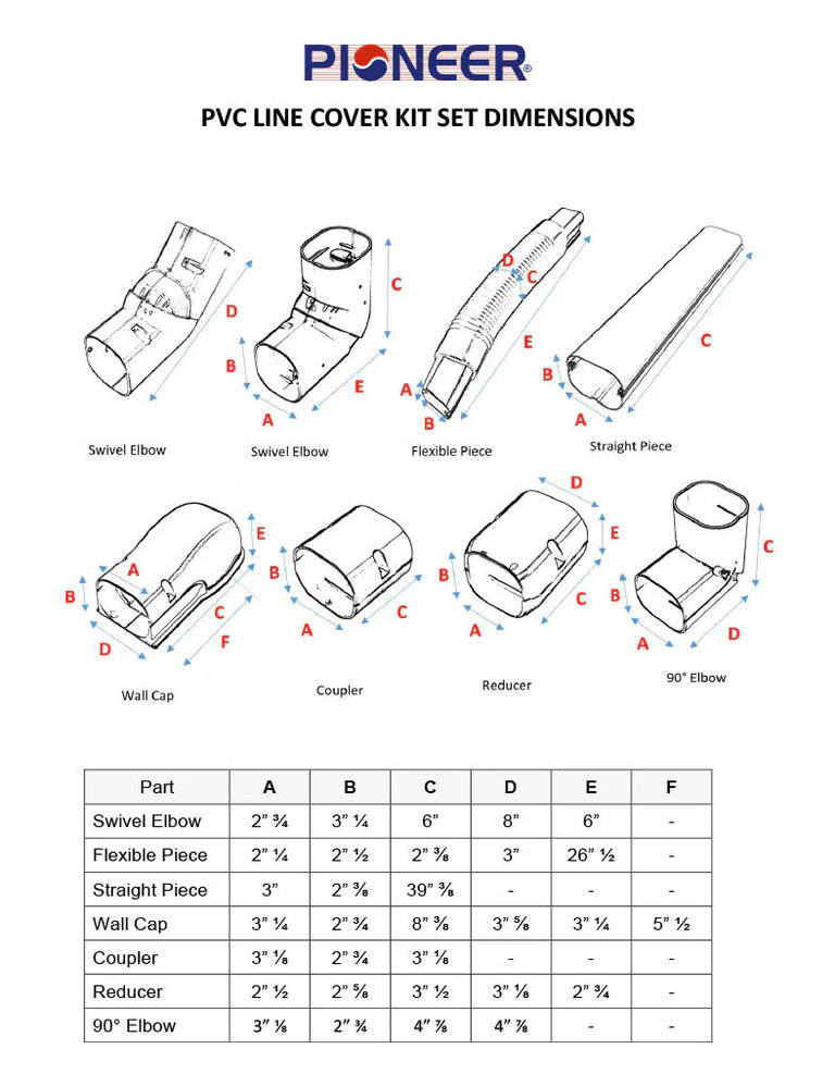 Pioneer® Decorative PVC Line Cover Kit for Mini Split Air Conditioners & Heat Pumps, IKT-4WID2-LVCR