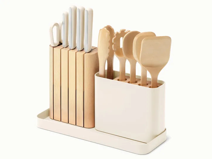 Caraway Prep Set in Cream - 14 Piece Knife & Utensil