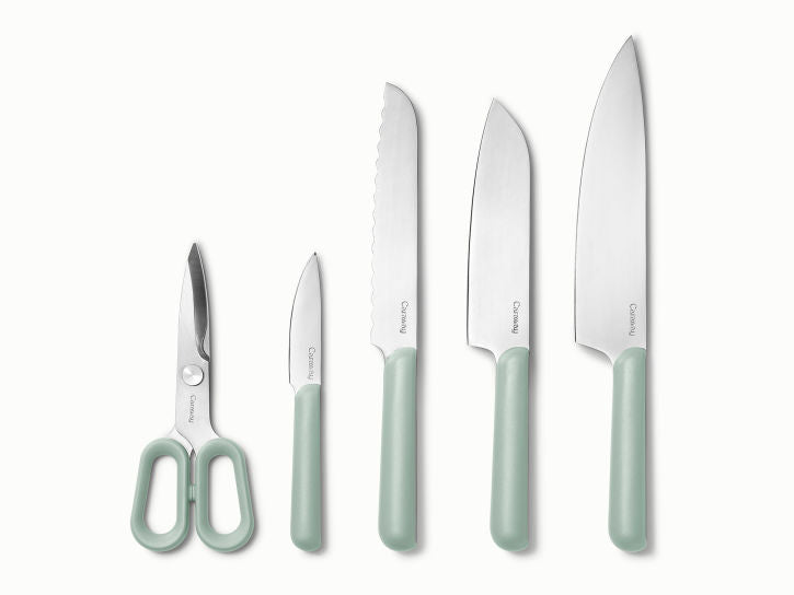 Caraway Prep Set in Mist - 14 Piece Knife & Utensil