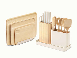 Caraway Prep & Cutting Board Set in Cream