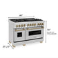 ZLINE Autograph 48" 6.0 cu. ft. Dual Fuel Range in Stainless Steel with Champagne Bronze Accents, RAZ-48-CB