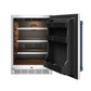 Gordon Ramsay by THOR Kitchen 24" Undercounter Indoor or Outdoor Beverage Cooler in Stainless Steel with Blue Accents, RBC24SSD-BLU