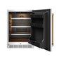 Gordon Ramsay by THOR Kitchen 24" Undercounter Indoor or Outdoor Beverage Cooler in Stainless Steel and Bronze Accents, RBC24SSD-BRZ