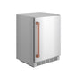 Gordon Ramsay by THOR Kitchen 24" Undercounter Indoor or Outdoor Beverage Cooler in Stainless Steel and Rose Gold Accents, RBC24SSD-RSG